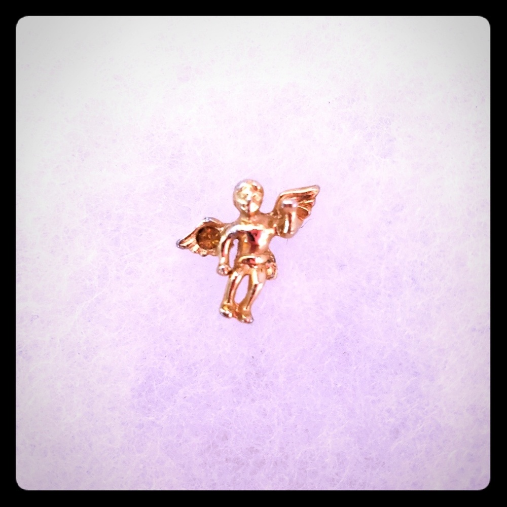 Vintage Golden Guardian Angel Lapel Pin
